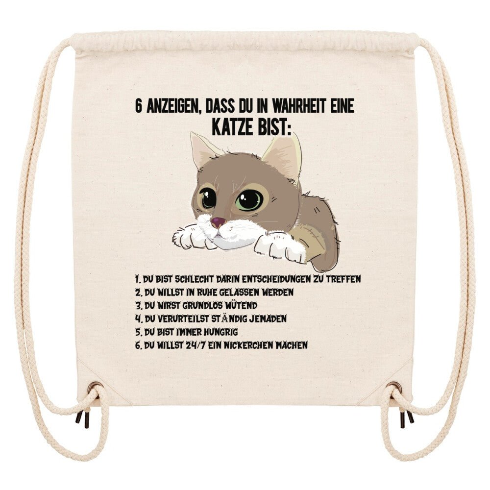 6 Anzeichen dass du in Wahrheit eine Katze bist. | Geschenk GymBag / Turnbeutel - Feli & Wuff