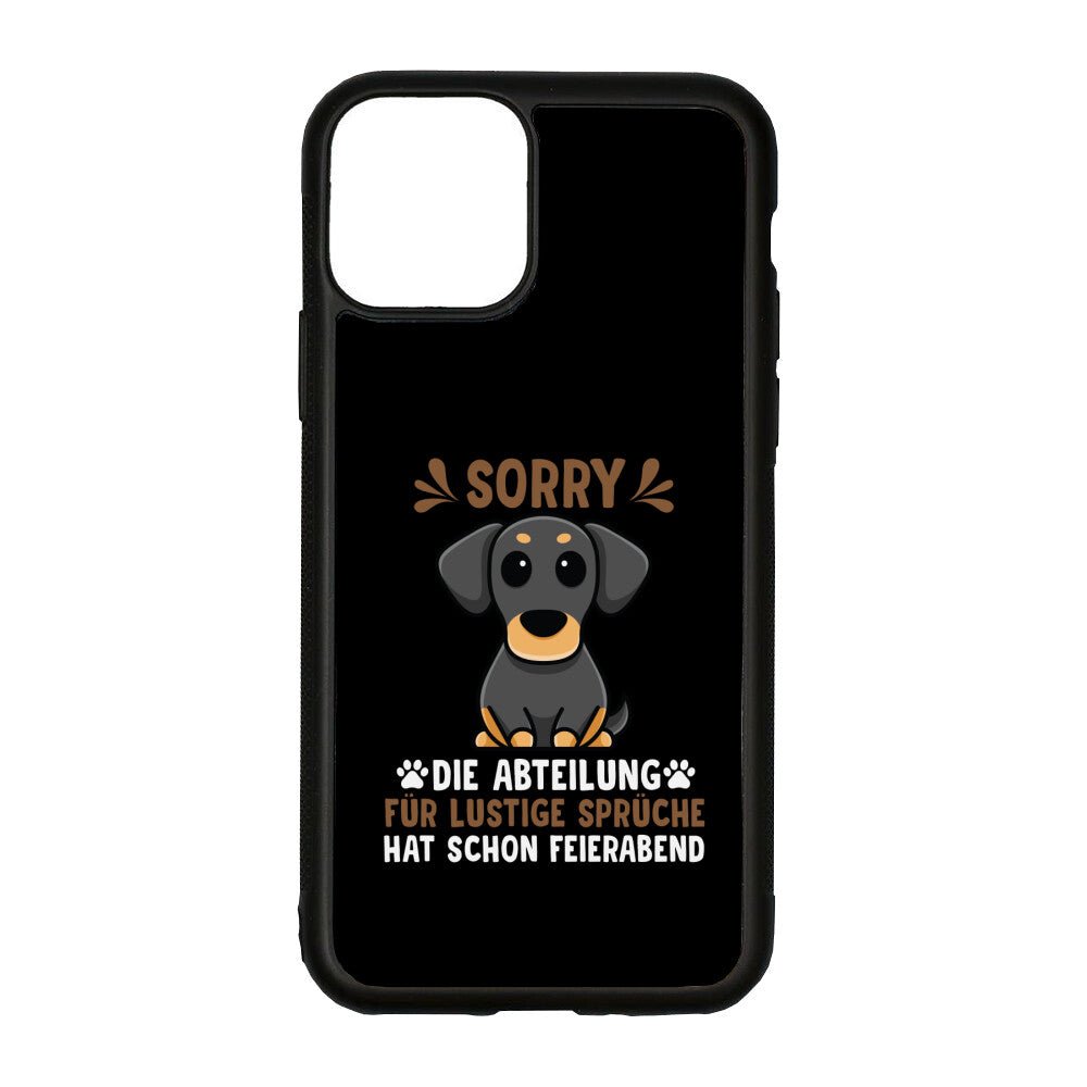 Abteilung für lustige Sprüche hat Feierabend | Geschenk iPhone Hülle | Hund, Vierpfoten - Feli & Wuff