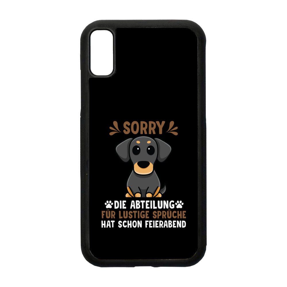 Abteilung für lustige Sprüche hat Feierabend | Geschenk iPhone Hülle | Hund, Vierpfoten - Feli & Wuff