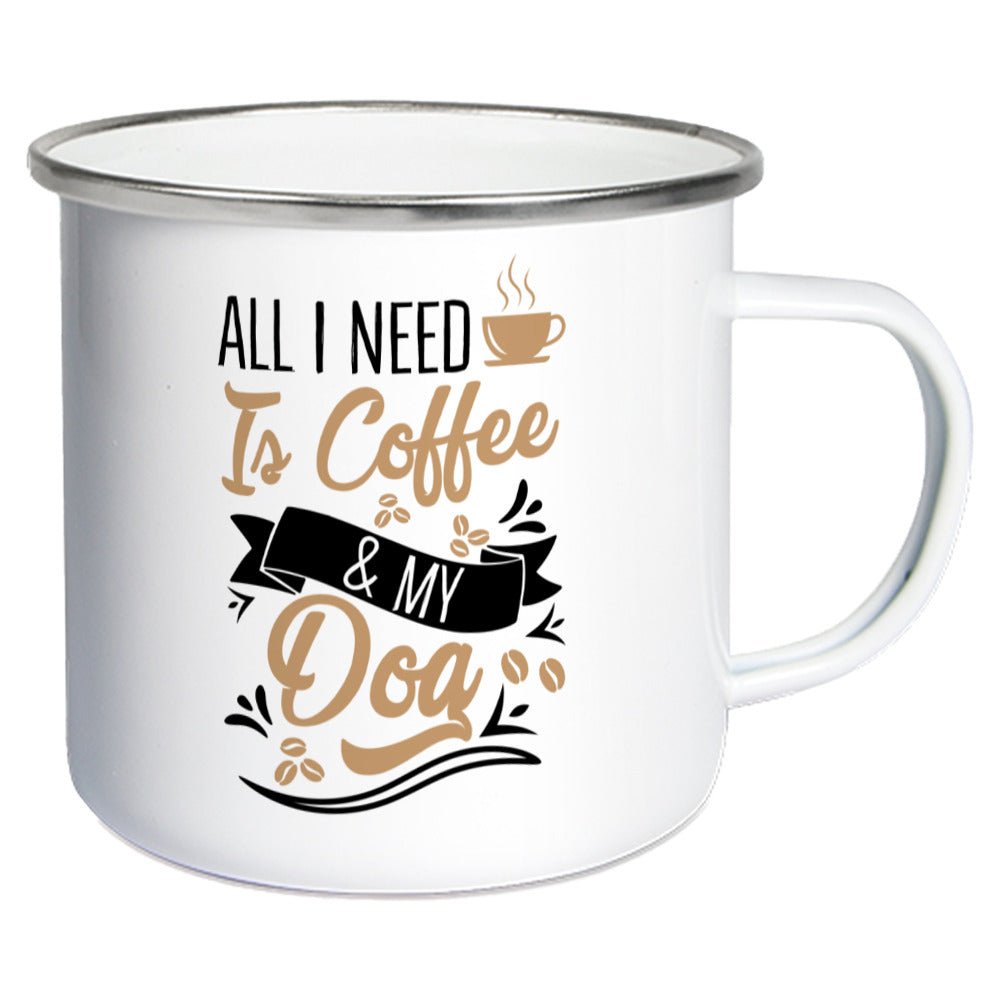 All i need is Coffee & my Dog | Emaille Tasse Geschenk - Feli & Wuff