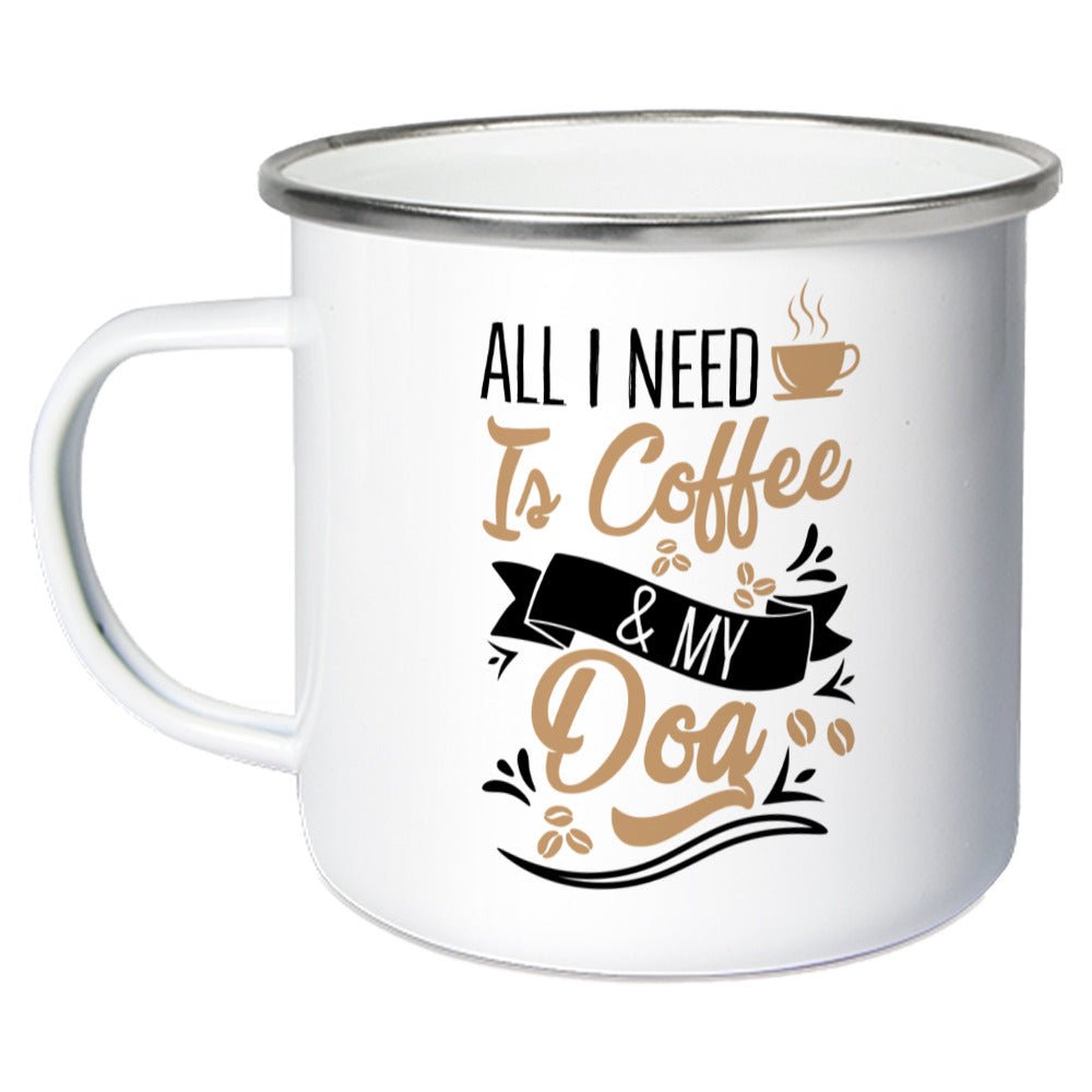 All i need is Coffee & my Dog | Emaille Tasse Geschenk - Feli & Wuff